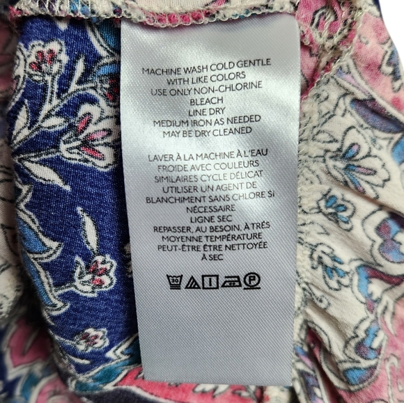 Anthropologie Spliced Floral Paisley Boho Peasant Flowy Tunic Dress Women Size M - Picture 10 of 11